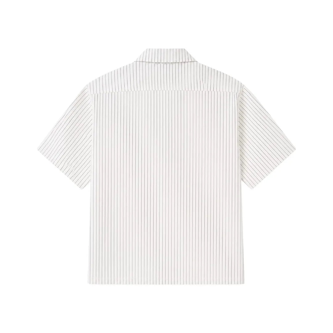 Gift Expression Inc Modern White Striped Casual Polo Medium Size