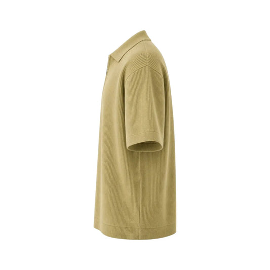 Gift Expression Inc Ribbed Knit Zip Collar Polo Shirt Medium Fit