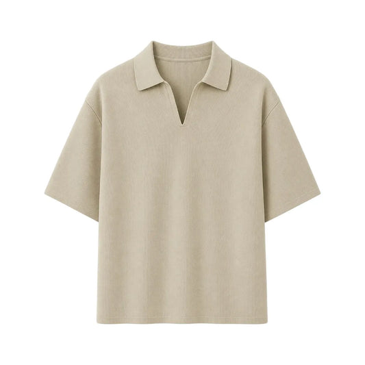 Gift Expression Inc Lightweight Beige Polo Shirt Relaxed Fit Medium