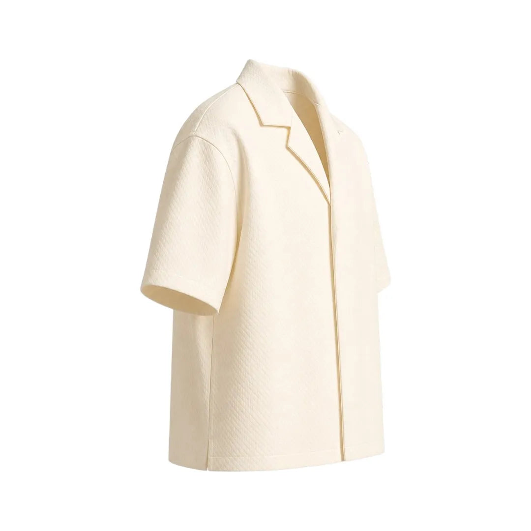 Gift Expression Inc Minimal Beige Short Sleeve Shirt Medium Size
