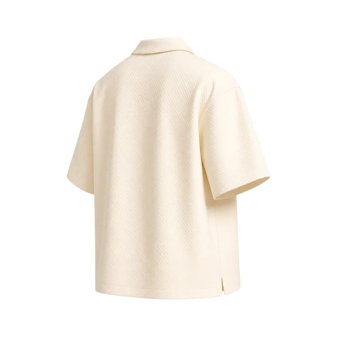Gift Expression Inc Minimal Beige Short Sleeve Shirt Medium Size