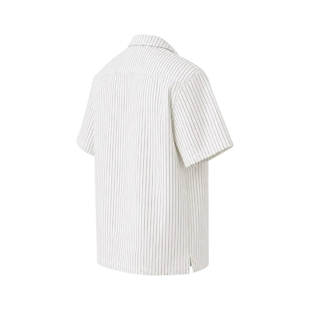 Gift Expression Inc Modern White Striped Casual Polo Medium Size