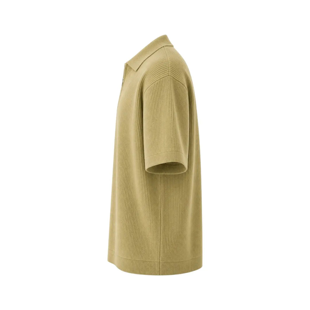 Gift Expression Inc Ribbed Knit Zip Collar Polo Shirt Medium Fit