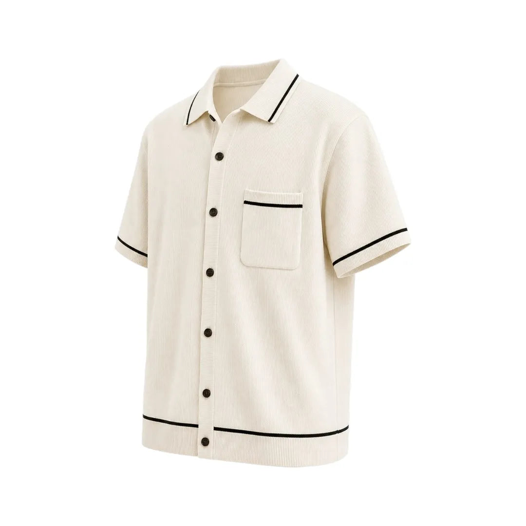 Gift Expression Inc Stylish Ribbed Casual Shirt with Pocket Medium