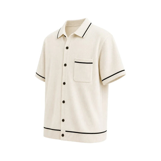 Gift Expression Inc Stylish Ribbed Casual Shirt with Pocket Medium
